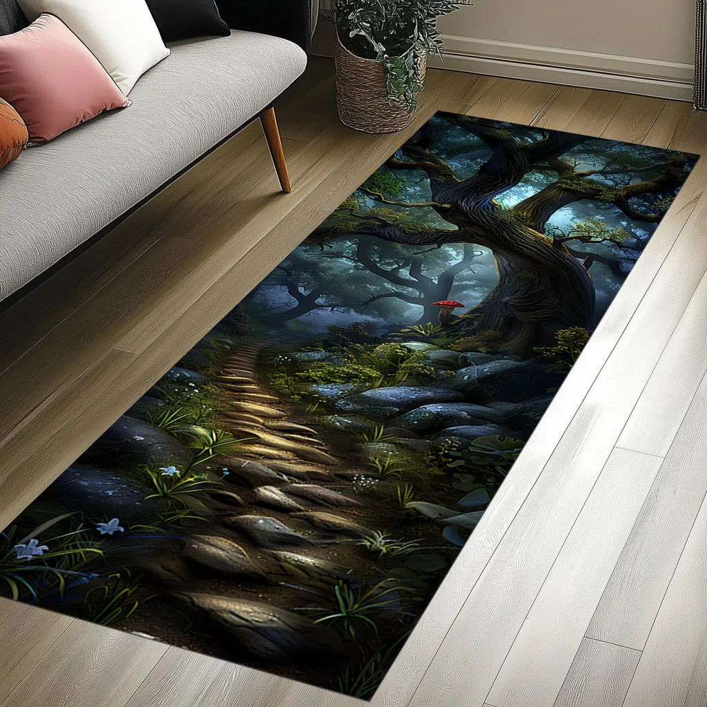 Enchanted Forest Runner Rug – Washable Non-Slip Hallway Mat