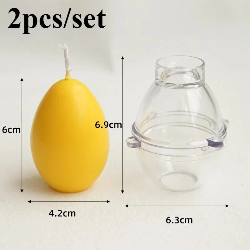 2-Piece Egg Candle Mold Set – Acrylic Plastic Candle Making Kit