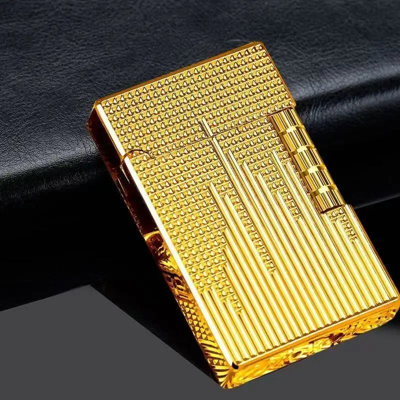 Oblique Grid Side-Slide Butane Lighter | Men's Gift