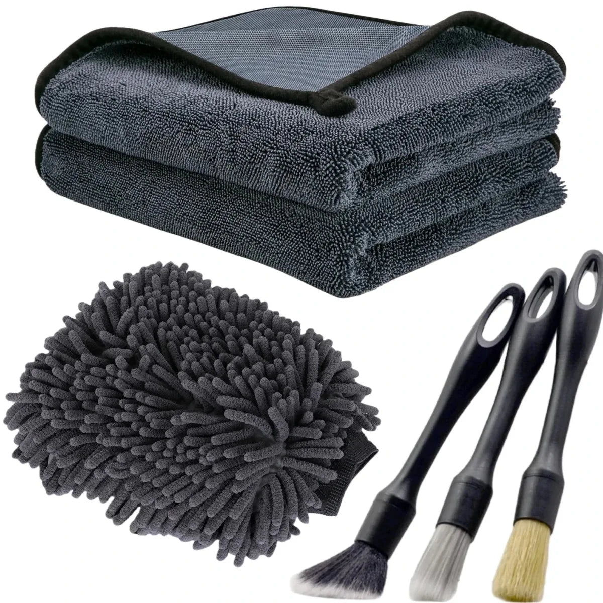 Car Wash Kit – Detailing Brushes, Towels & Wash Mitt Set