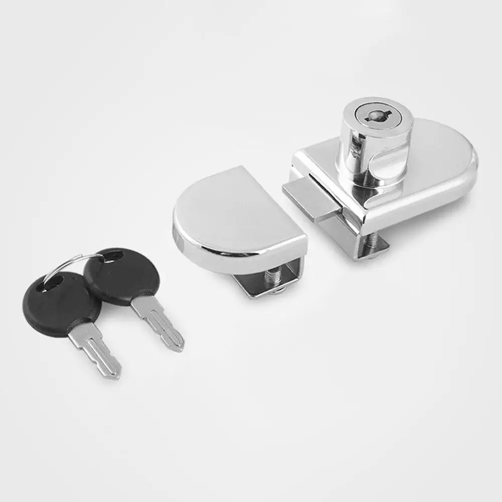Punch-Free Glass Cabinet Door Lock | Zinc Alloy, No Drilling