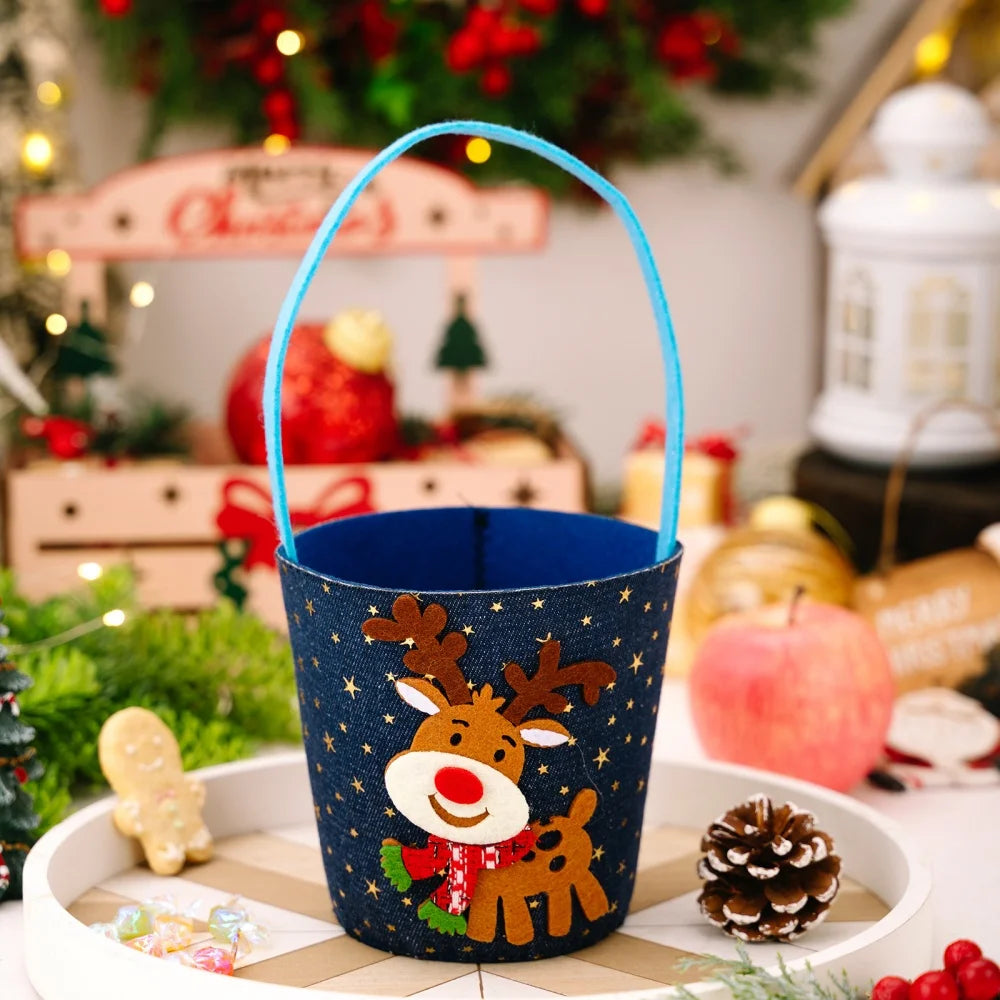 Santa Claus Christmas Gift Bag – Washable Reusable Candy Bag