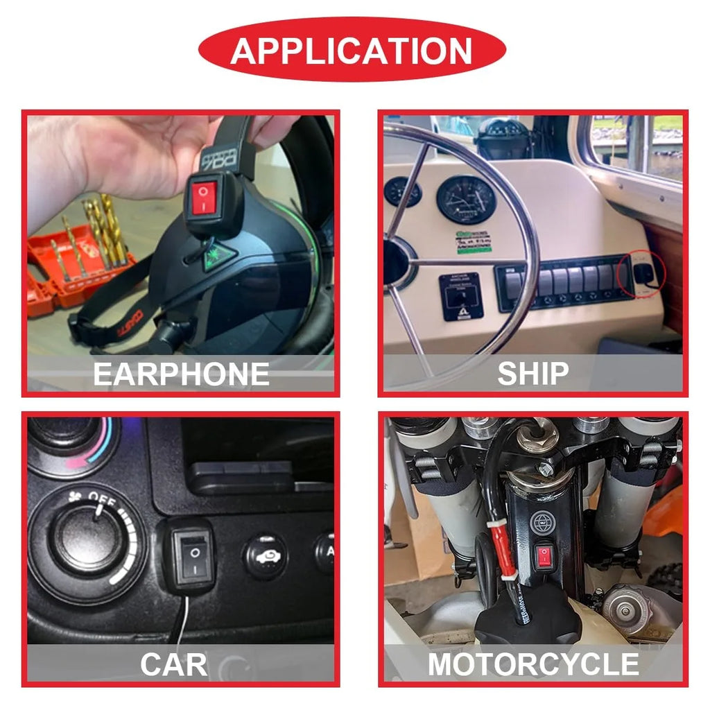 DC 12V Toggle Switch with Cable for Motorcycle & Car Lights