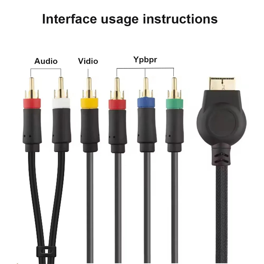 Sony PS1 PS2 PS3 Component YPbPr AV Cable 1.8M Gold-Plated