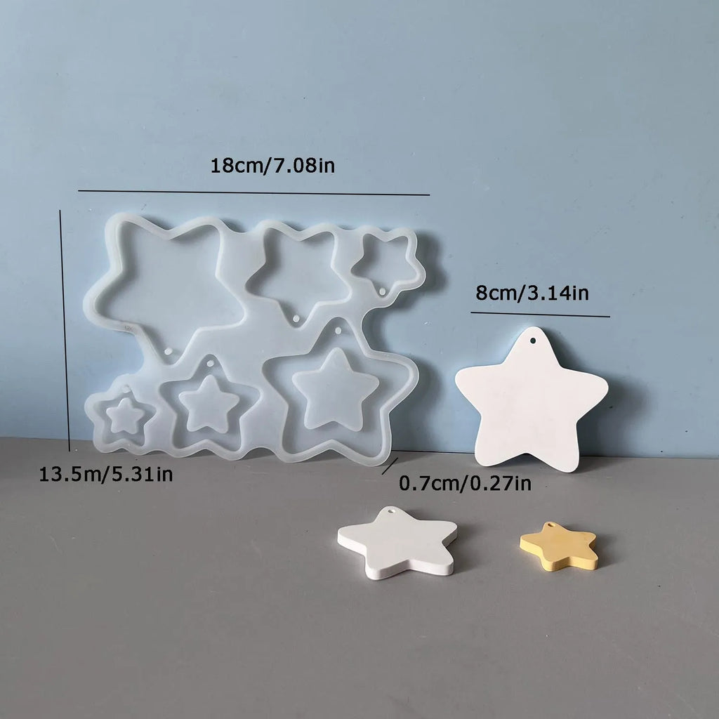 Hollow Pentagram Silicone Mold – DIY Resin Ornament & Pendant