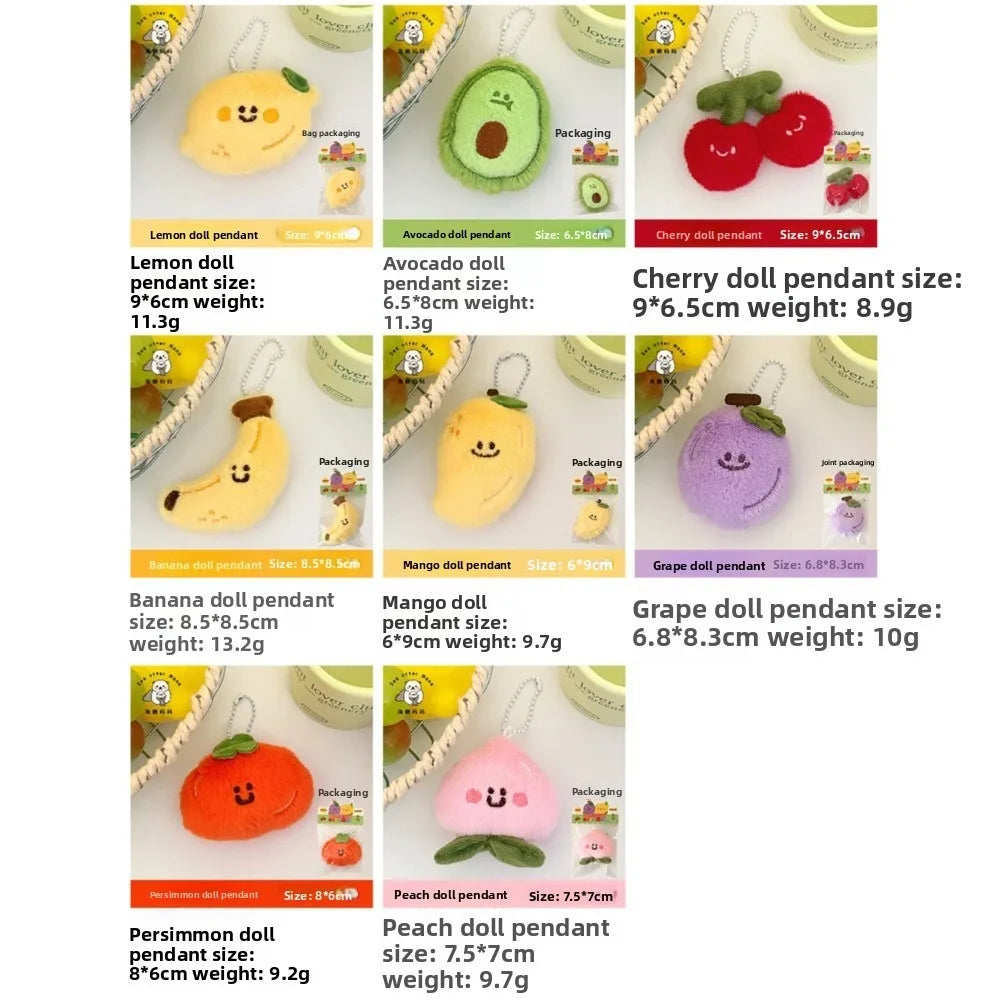Cartoon Fruit Plush Keychain – Cute Bag Charm Pendant Gift