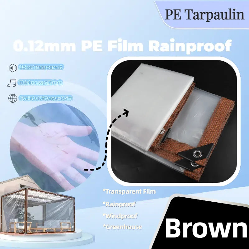 0.12mm Transparent PE Tarpaulin – Waterproof Garden Cover