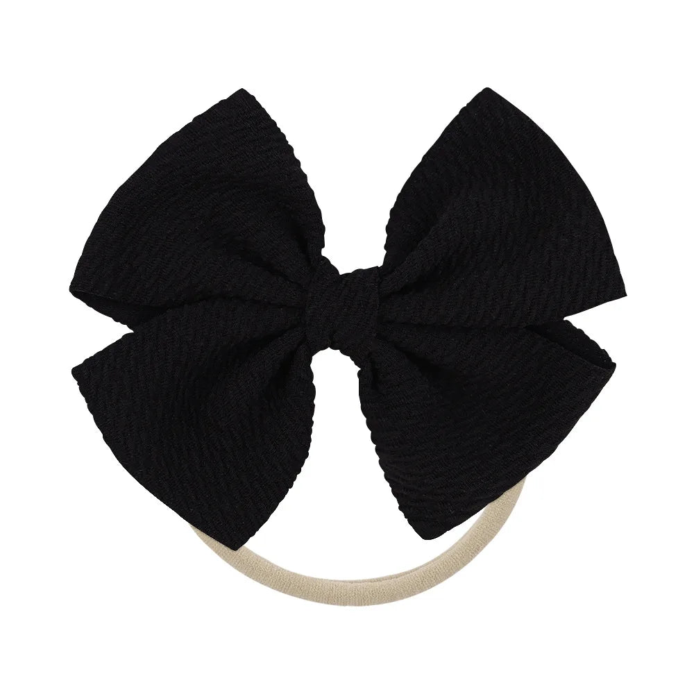 12-Pack Grosgrain Ribbon Hair Bows – Elastic Ponytail Holders