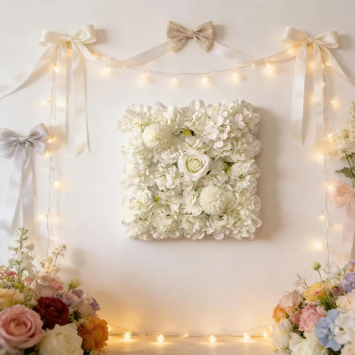 Silk Rose Flower Wall Panel – Floral Backdrop Decor 2-Pack