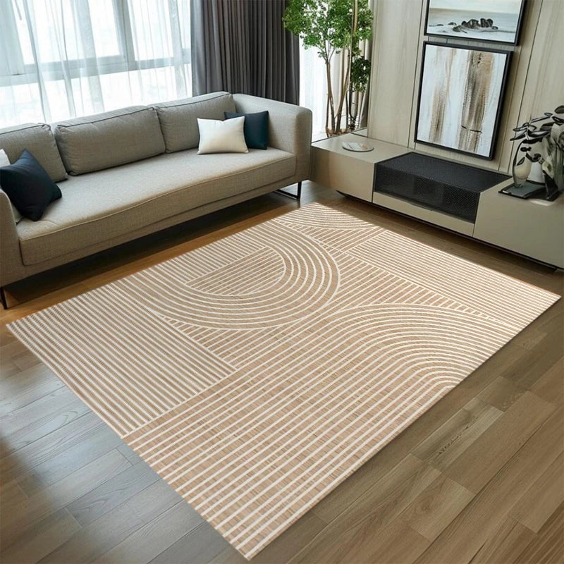Modern Boho Geometric Arch Striped Area Rug – Non-Slip Mat