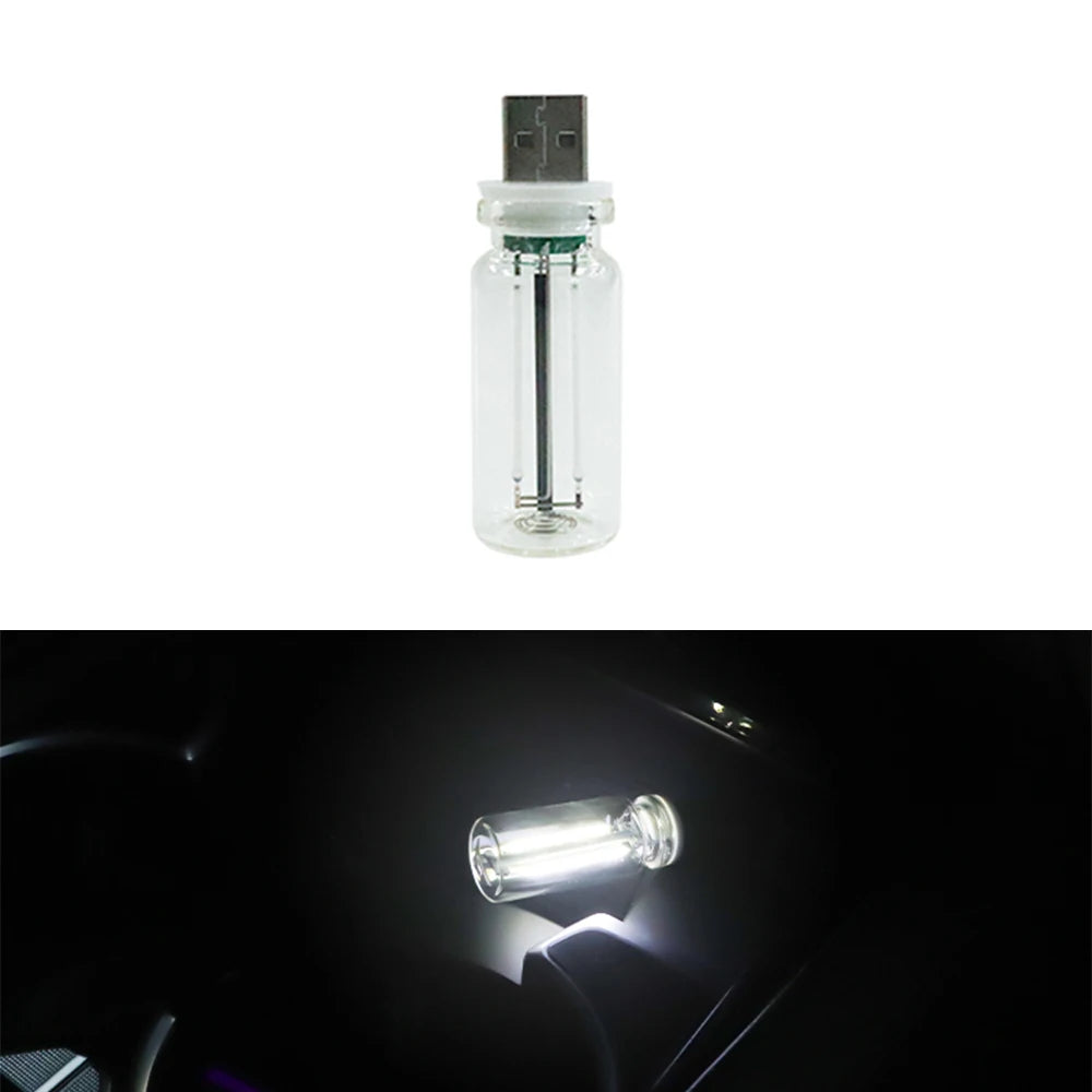 USB LED Flame Candle Ambient Light – Car & Home Décor