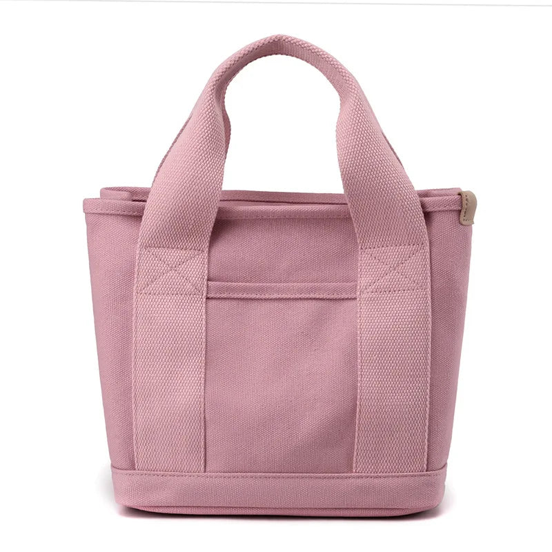 Women's Small Canvas Tote Bag – Zippered Multi-Compartment
