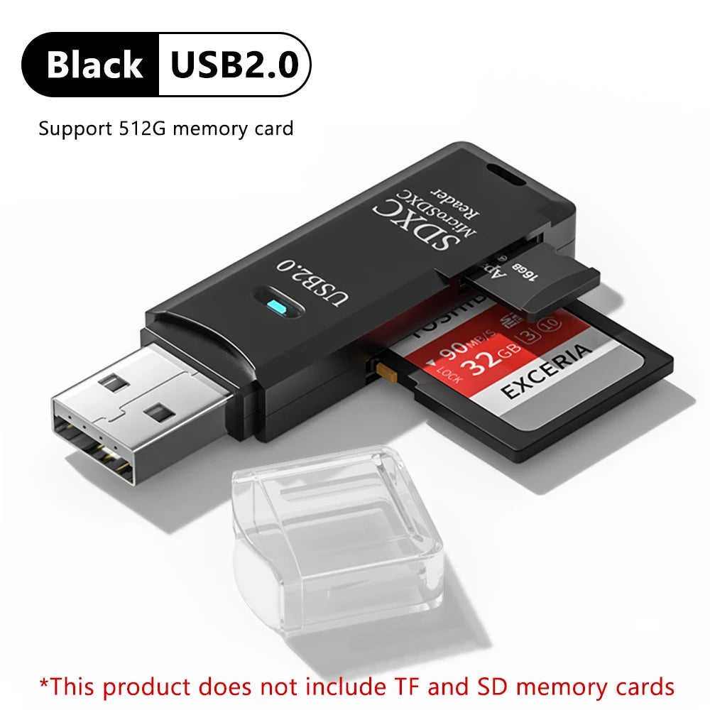 USB 3.0 2-in-1 SD & TF Card Reader Adapter for PC Laptop