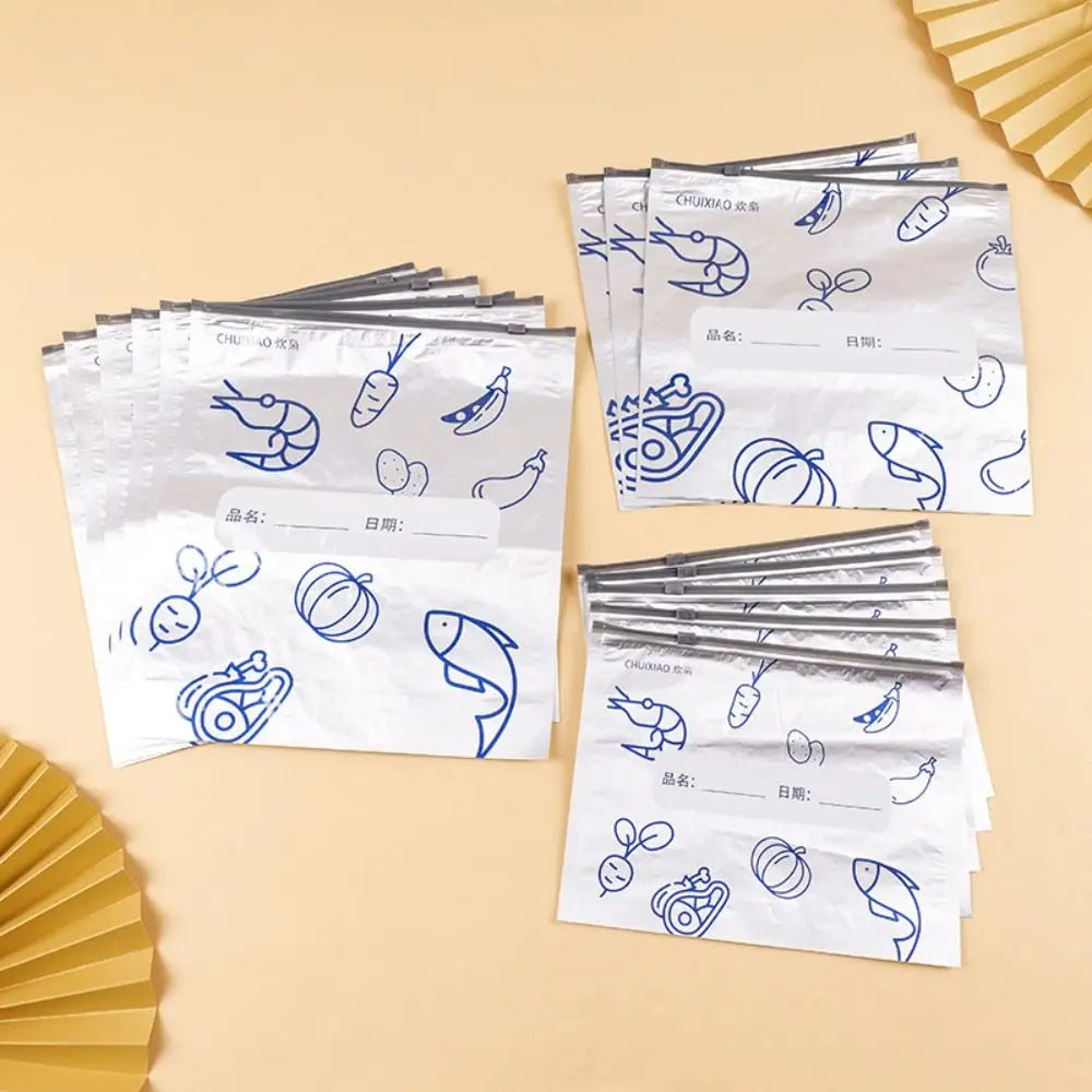 10-Pack Aluminum Foil Zip Lock Bags – Reusable Freezer Storage