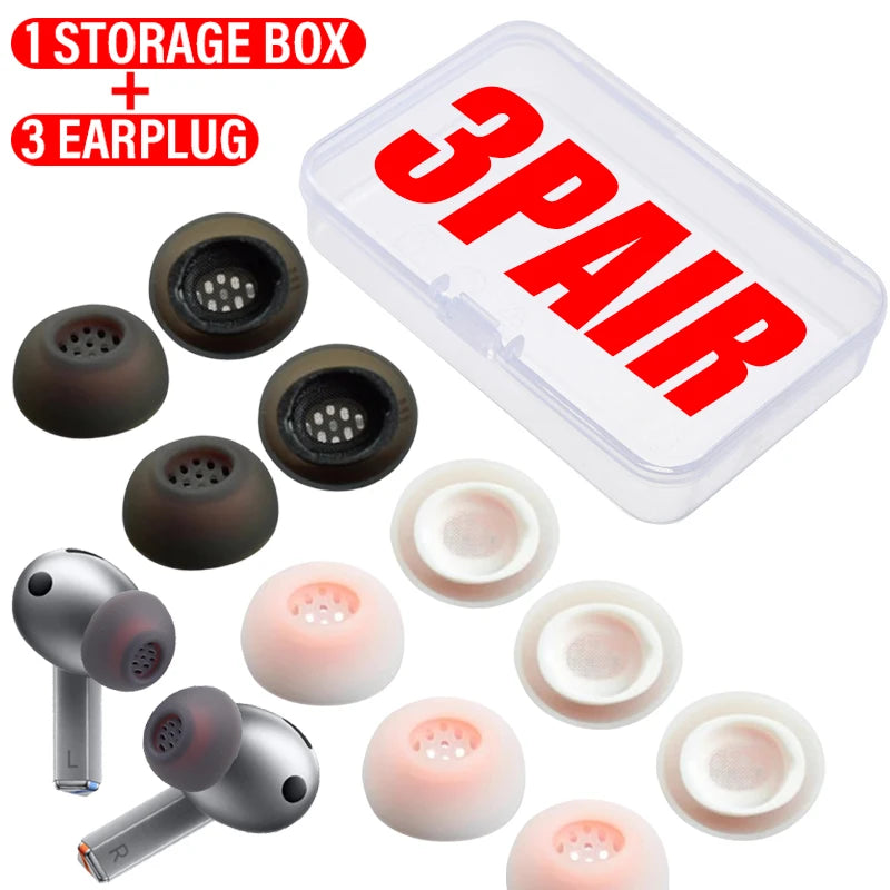 Silicone Ear Tips for Samsung Galaxy Buds 3 Pro – S/M/L Set