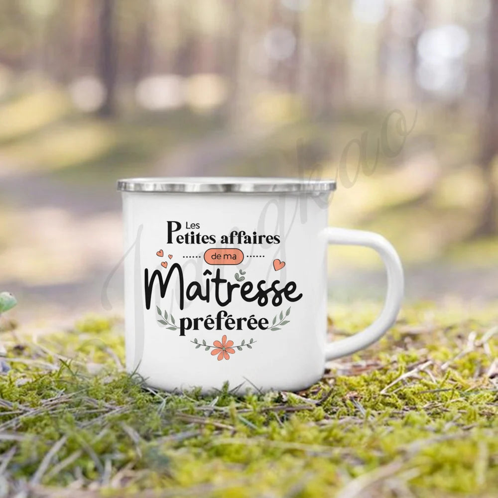 Vacation Print Enamel Coffee Mug | Teacher's Day Gift