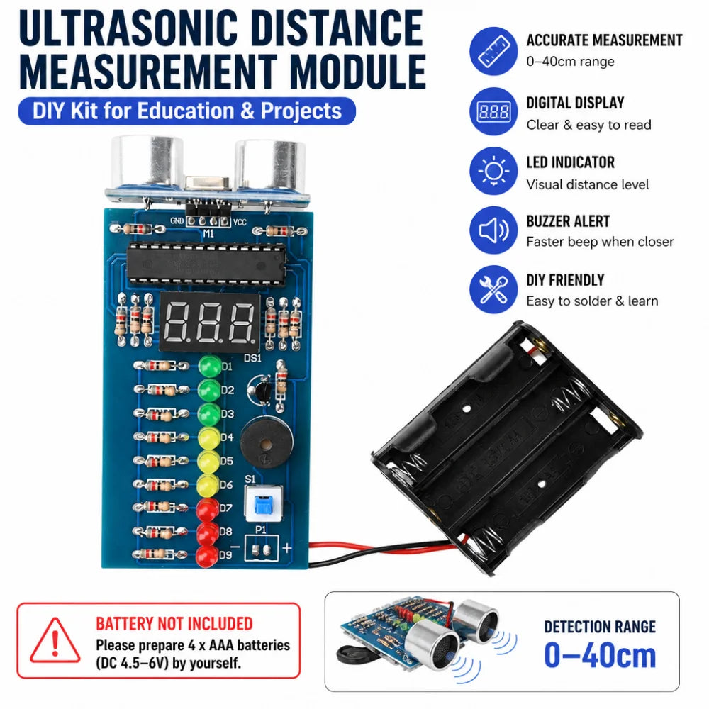 Ultrasonic Distance Sensor DIY Module Kit – LED Display
