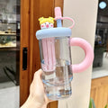 Cartoon Cute 900ml Straw Cup – Large Capacity Portable Water Bottle