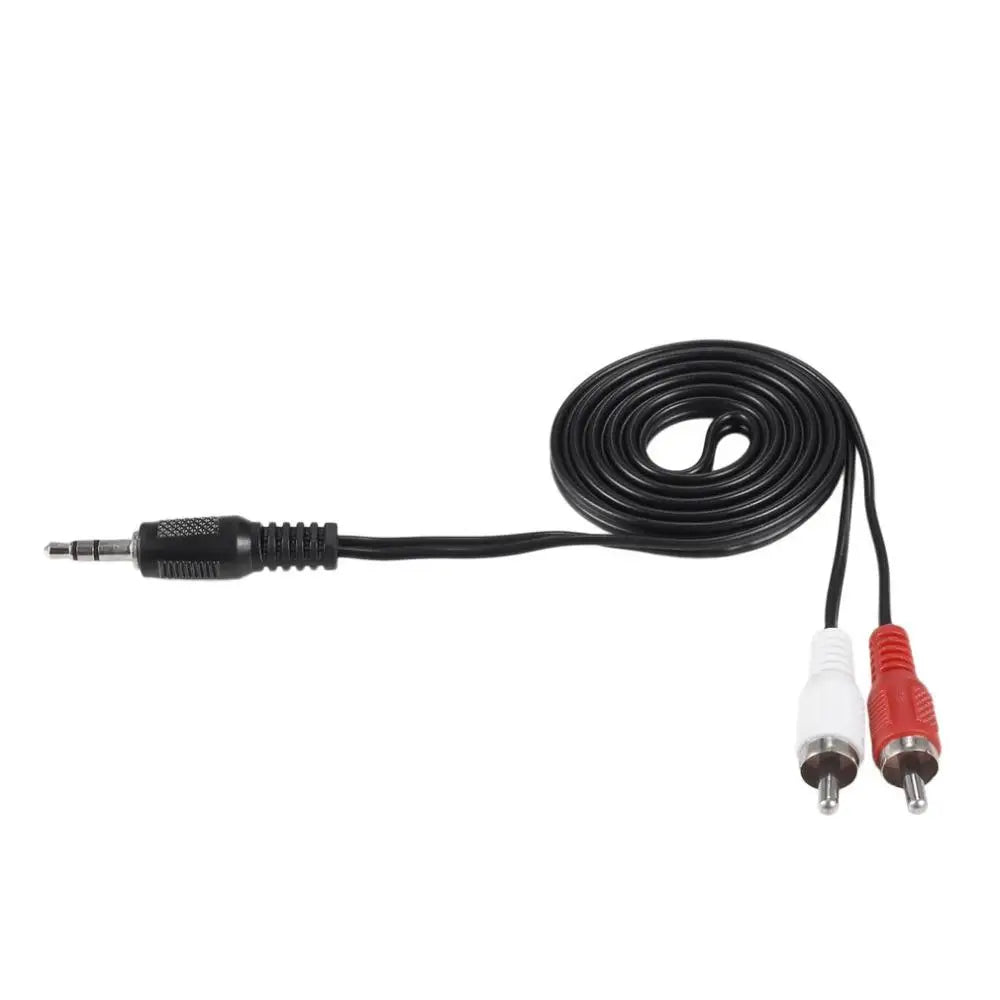 1M 3.5mm to 2 RCA Male Stereo Audio AUX Cable – 1 Metre