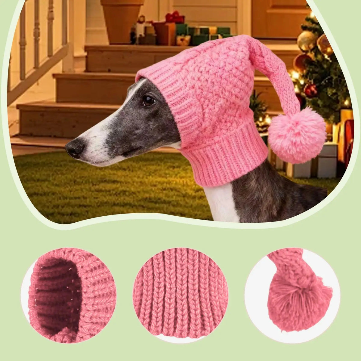 Winter Knitted Dog Hat with Pom – Soft Pet Beanie