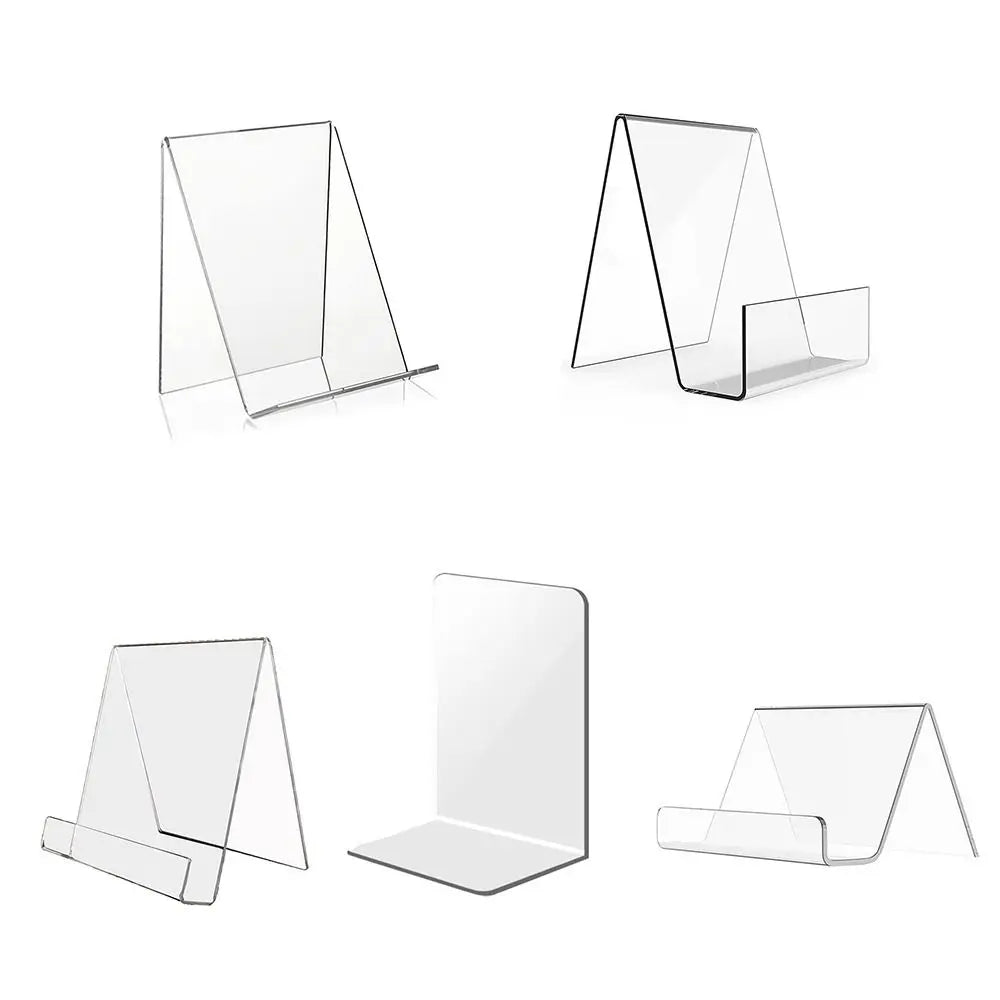 Acrylic Book Holder Transparent CD Display Stand & Bookshelf