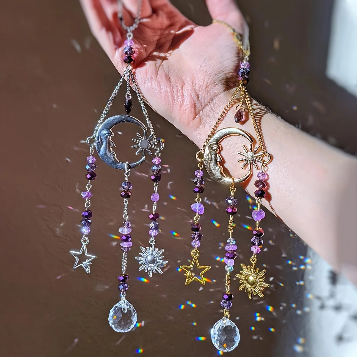 Crystal Moon Goddess Sun Catcher Pendant | Home Decor