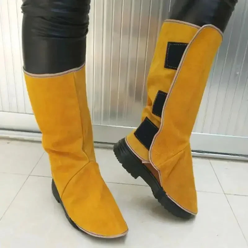 Cowhide Leather Welding Shoe Covers 32cm Flame-Resistant