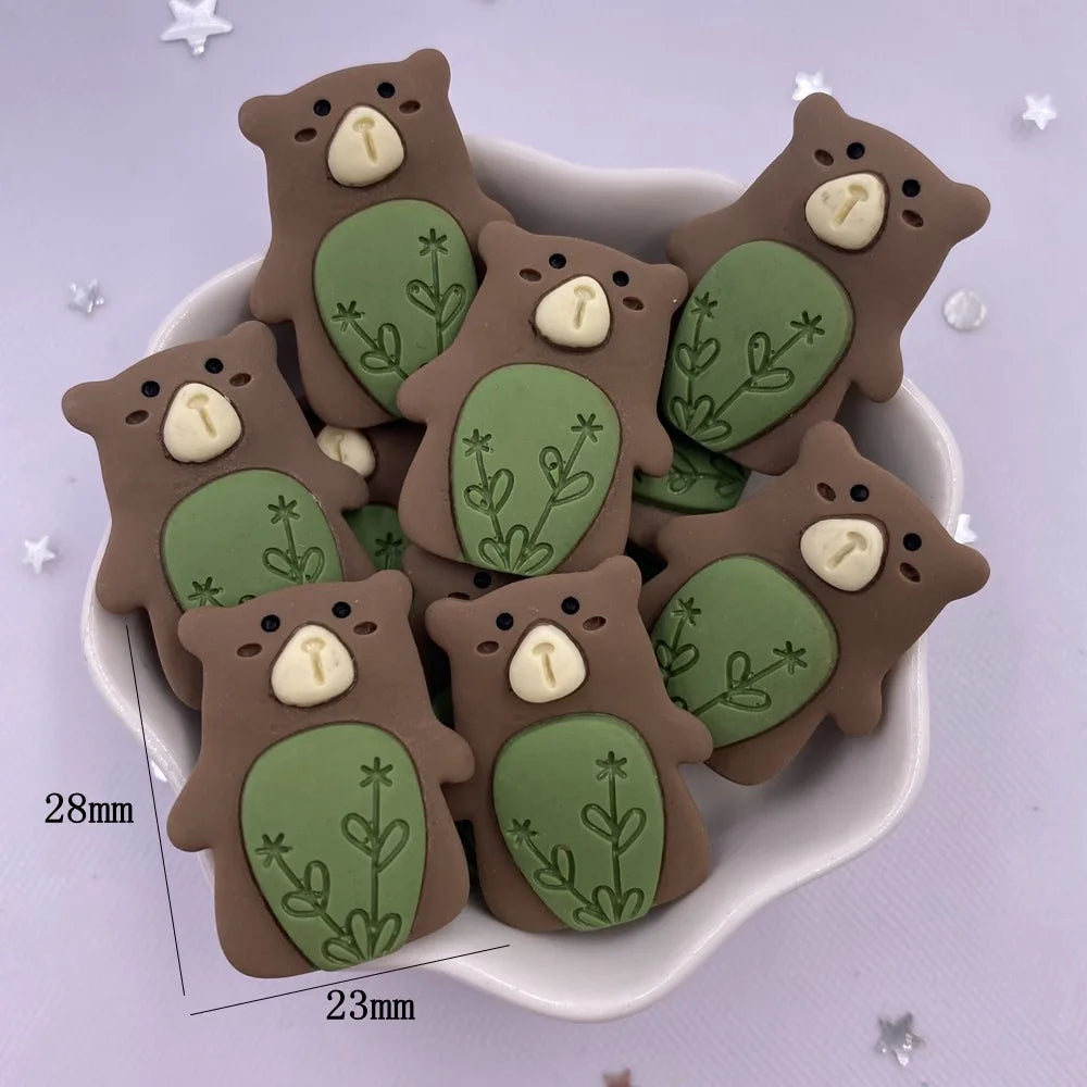 Kawaii Resin Flatback Figurines 10PCS – Rabbit Fox Bear Owl DIY