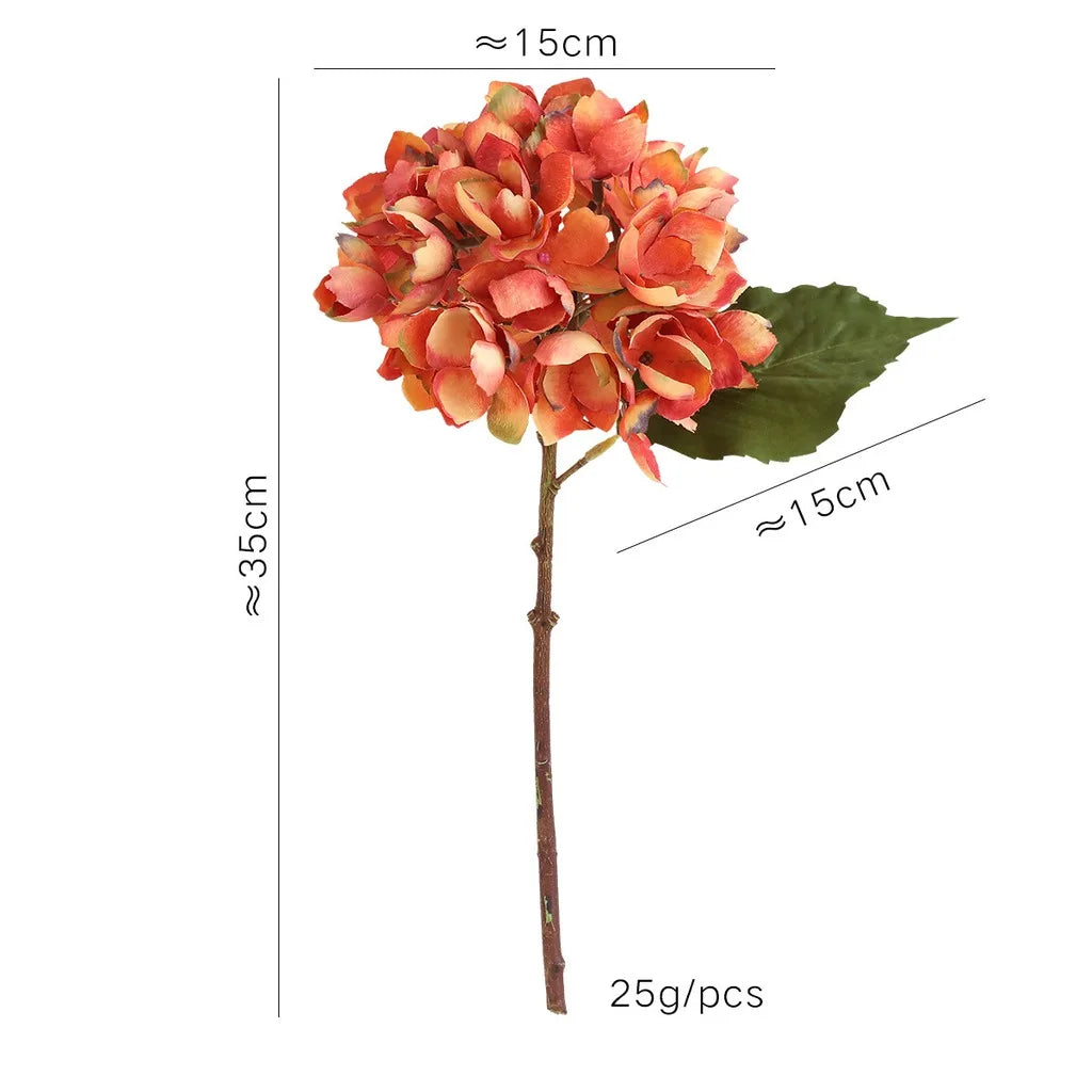 Silk Artificial Hydrangea Single Stem – 14 Colors | Fake Flower