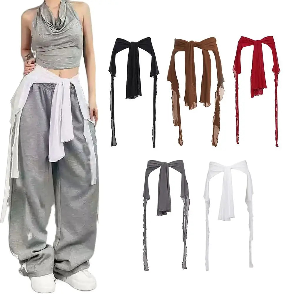 Lace Mesh Hip Scarf – Jazz Dance Waistband & Streetwear