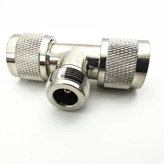 N Female to Dual N Male T-Type Splitter Adapter Connector