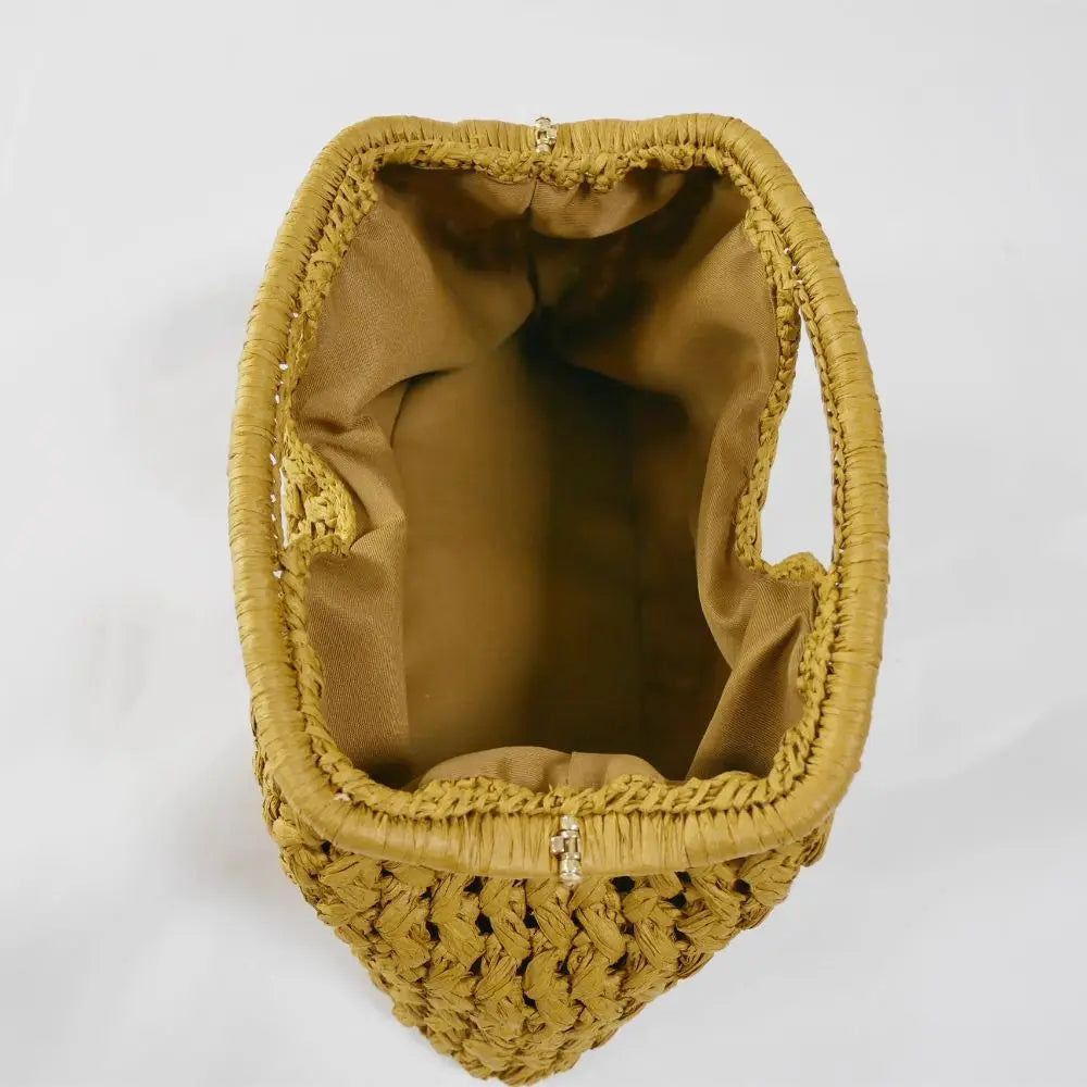Women's Woven Straw Clutch Bag – Large Beach Handbag