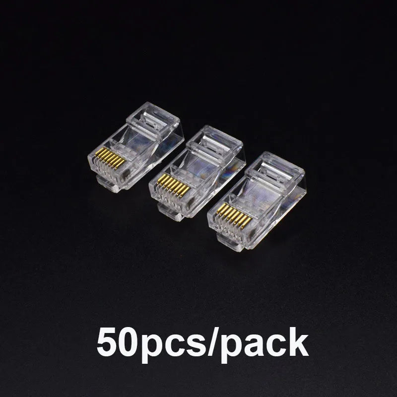 RJ45 Cat6/Cat6e Gold-Plated Network Connector Plugs 20/50/100pk