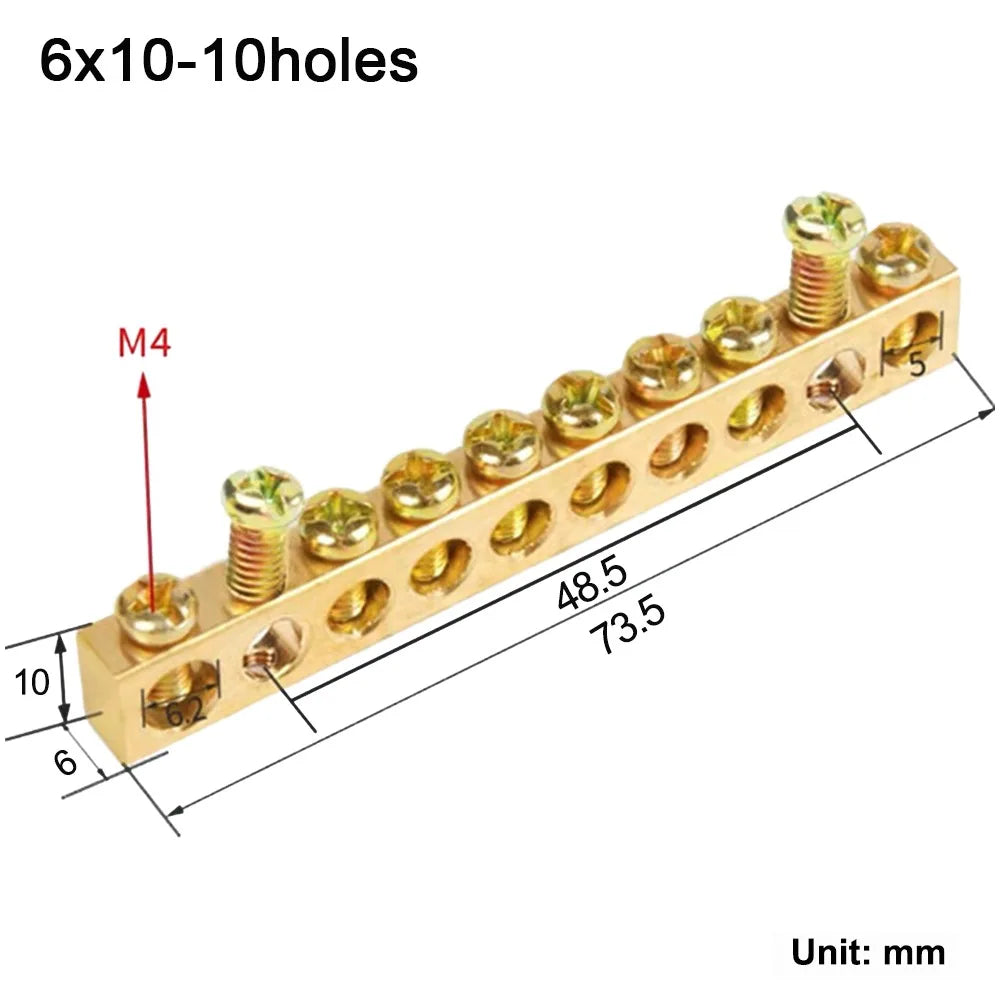Copper Bus Bar Terminal Block – Brass Screw Wire Connector