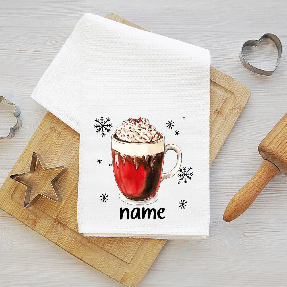 Personalized Christmas Tea Towel – Festive Holiday Kitchen Gift