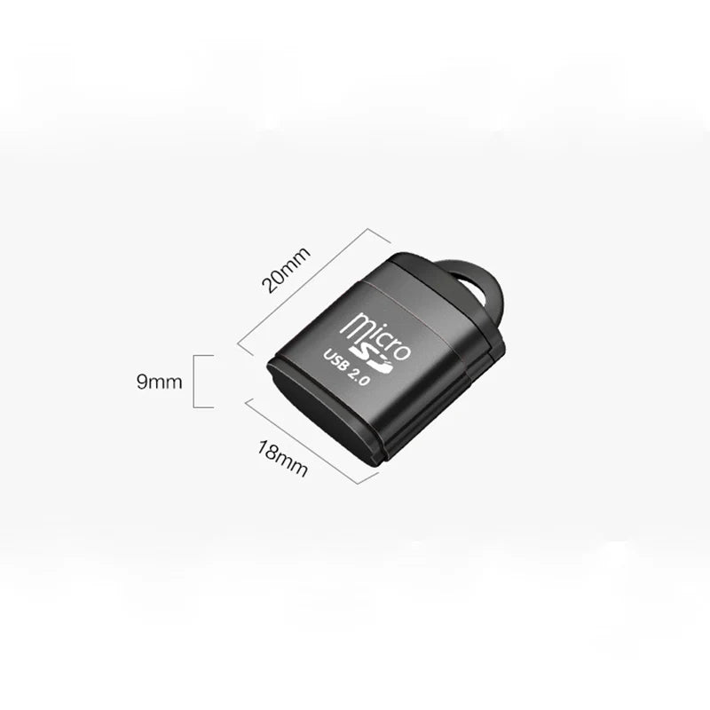 Mini USB Micro SD TF Card Reader with Anti-Lost Chain | USB 2.0
