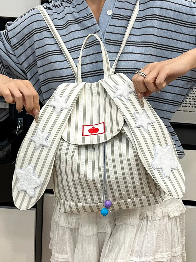 Cute Bunny Ear Backpack for Women – Large Capacity School Bag