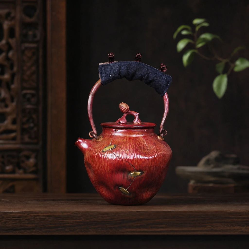 Copper Tea Kettle with Lid | Induction Compatible Retro Kettle