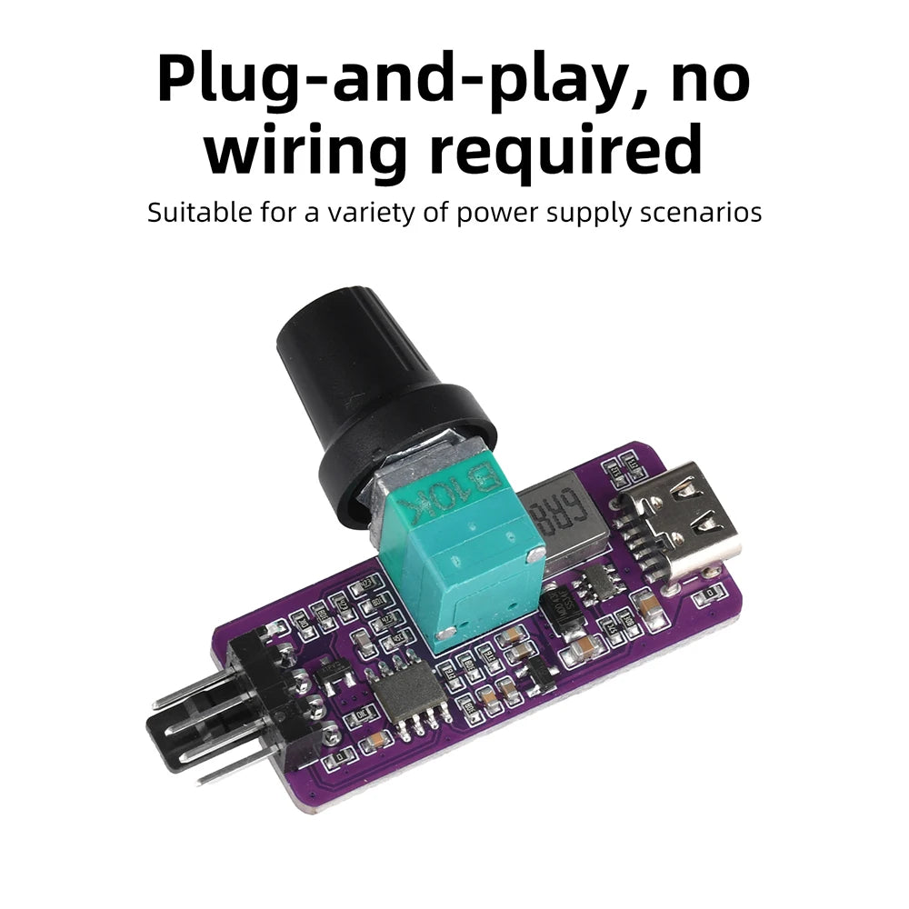 4-Pin PWM Fan Controller USB-C to 12V DIY Module | Gaqqee