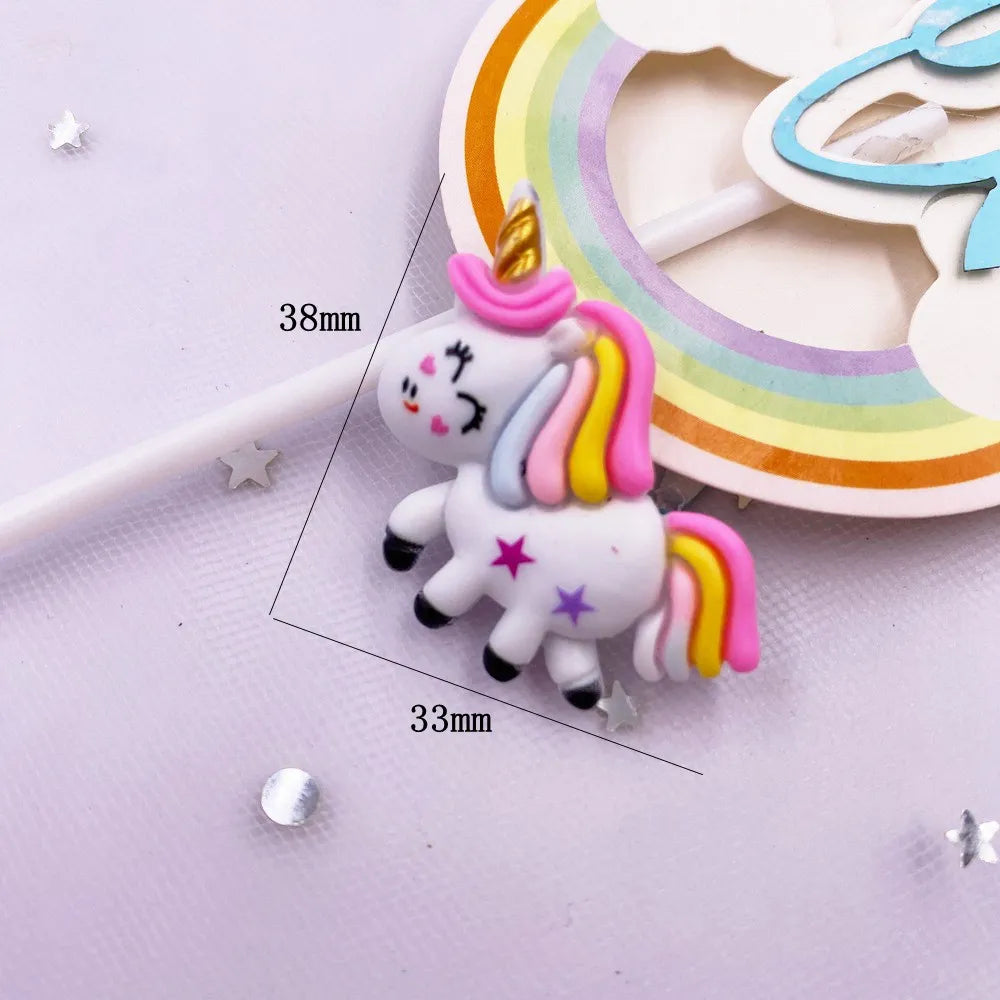 10PCS Kawaii Resin Unicorn Flatback Figurines | DIY Craft Décor
