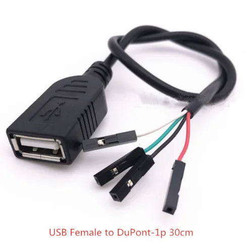 USB Female Terminal DuPont Adapter Extension Cable 30CM 4P
