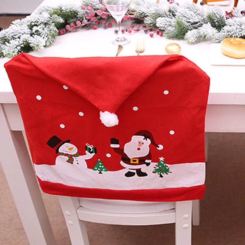 Christmas Santa Hat Chair Back Cover – DIY Xmas Decoration