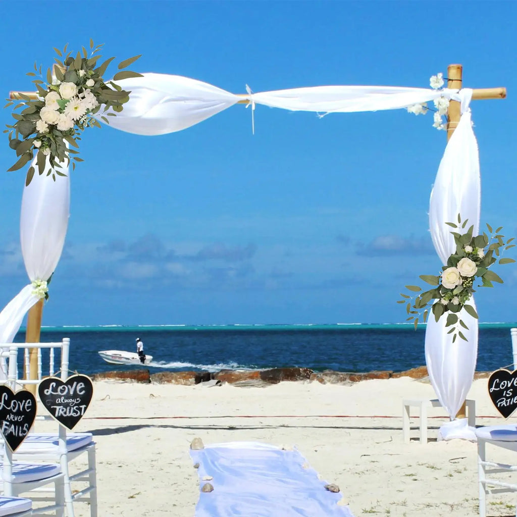 2-Piece Silk Wedding Arch Floral Swag Set | Ceremony Decor