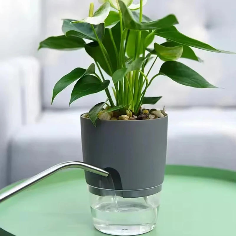 Self-Watering Plant Pot with Drainage – Double-Layer Wicking