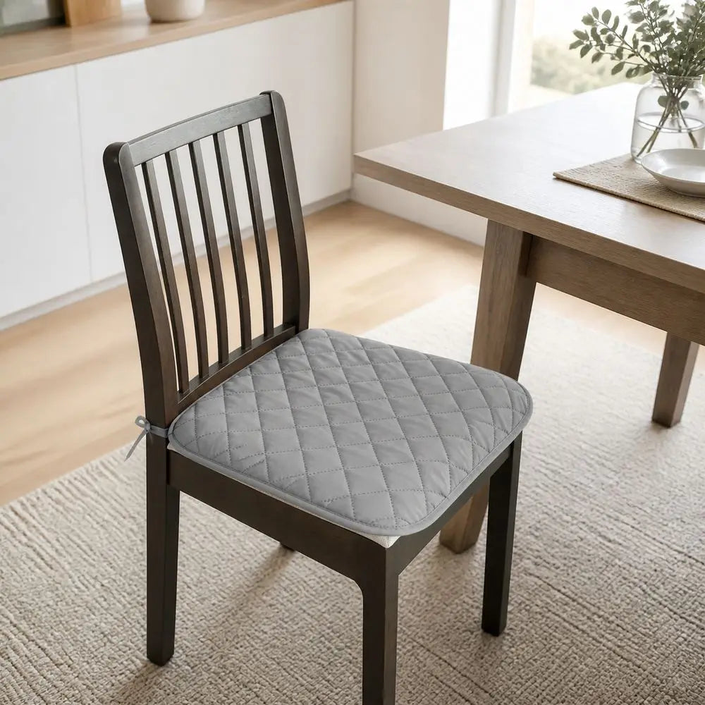 Diamond Quilted Tie-On Chair Seat Cushion 45x45cm