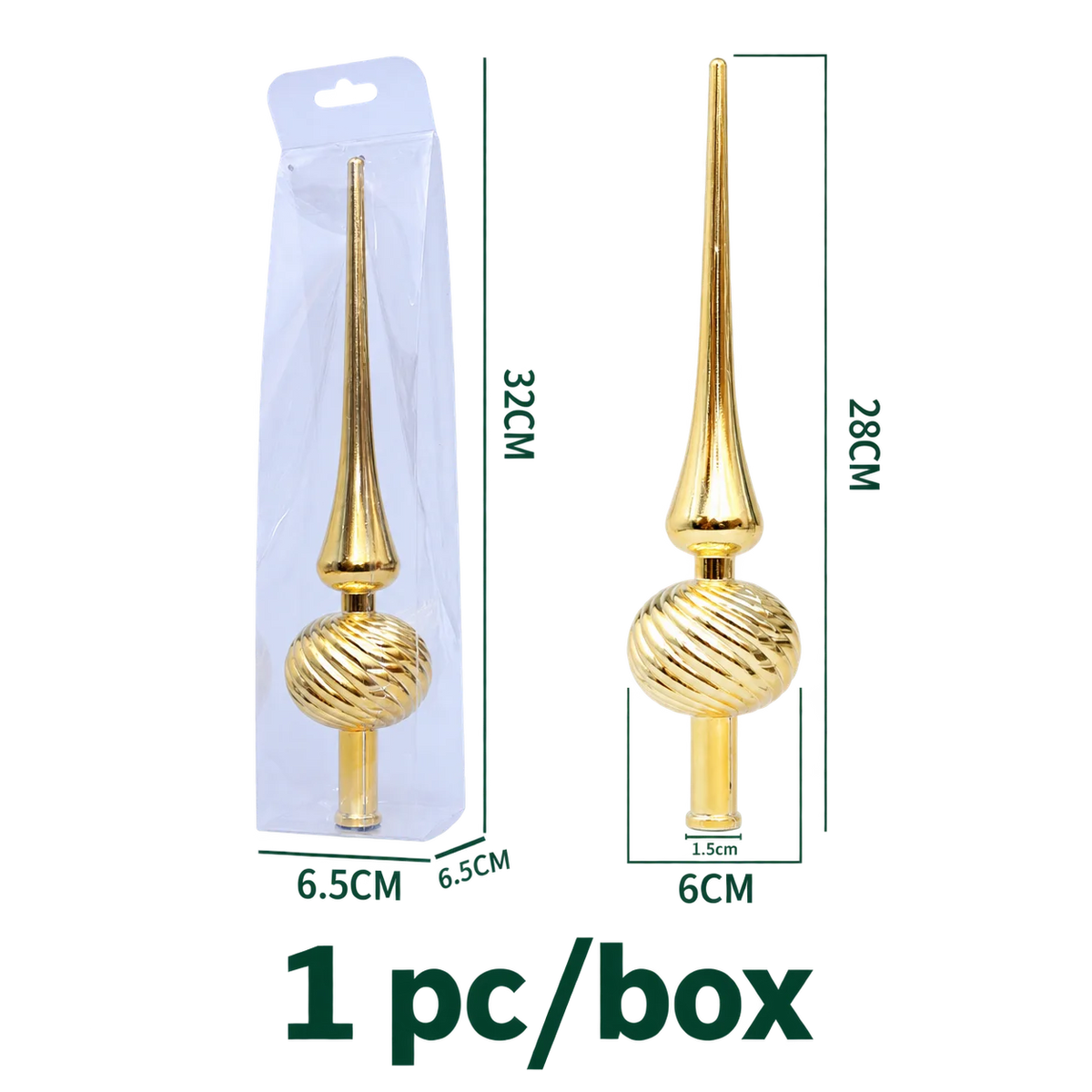 Plastic Christmas Tree Topper – Twisted Spire Holiday Decor