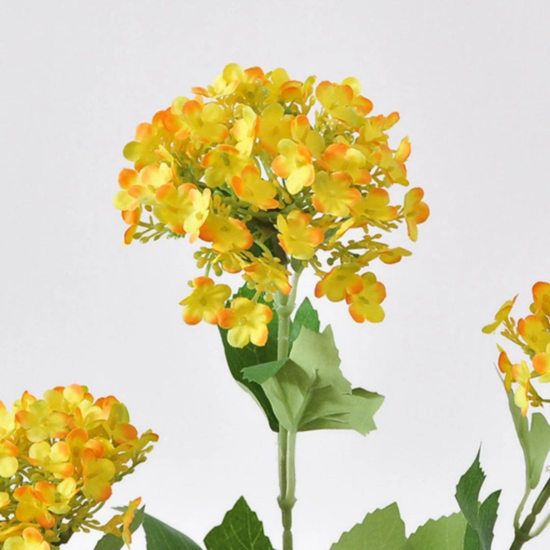 White Artificial Hydrangea Stem | 3-Head Faux Floral Branch