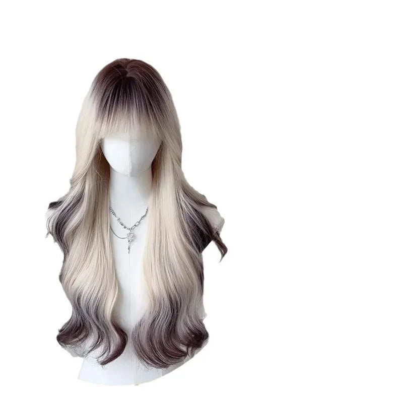 Gradient Long Curly Synthetic Wig – Full Head Cover 26 in