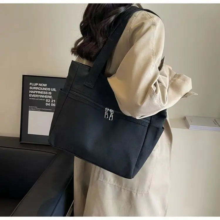 Large Canvas Shoulder Bag – Women's Stylish Commuter Tote