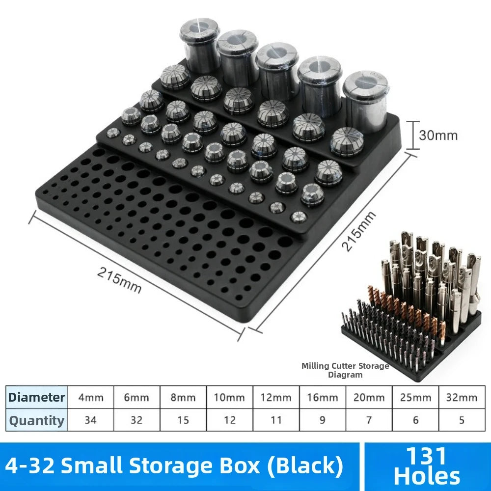 131-Hole Milling Cutter Organizer Box | Large Capacity Storage